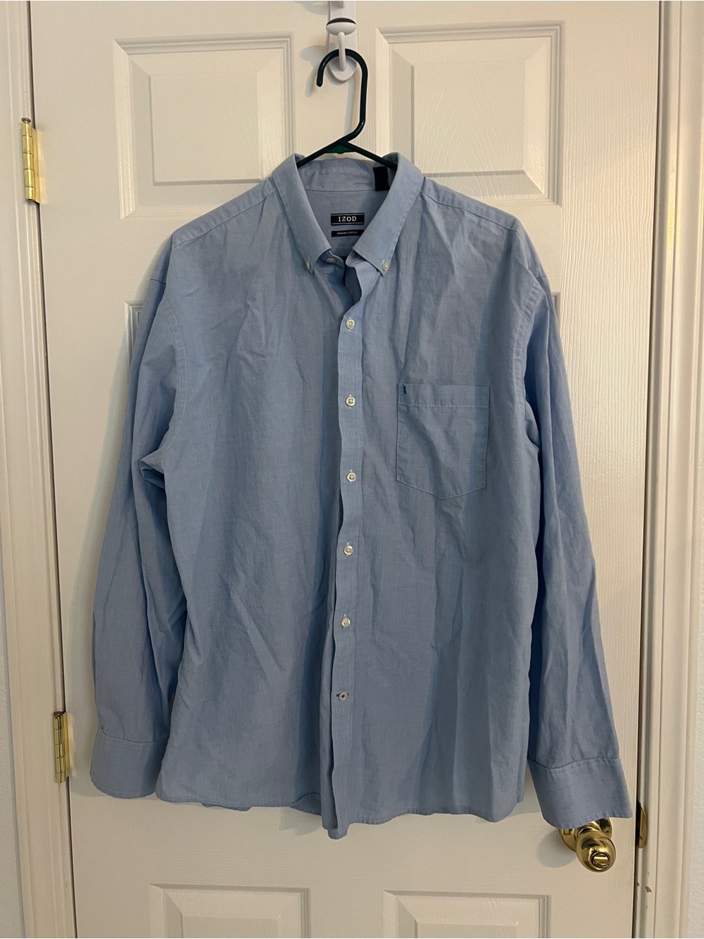 IZOD Light Blue Oxford Button Down Shirt Men’s XL 100% Cotton Business Casual